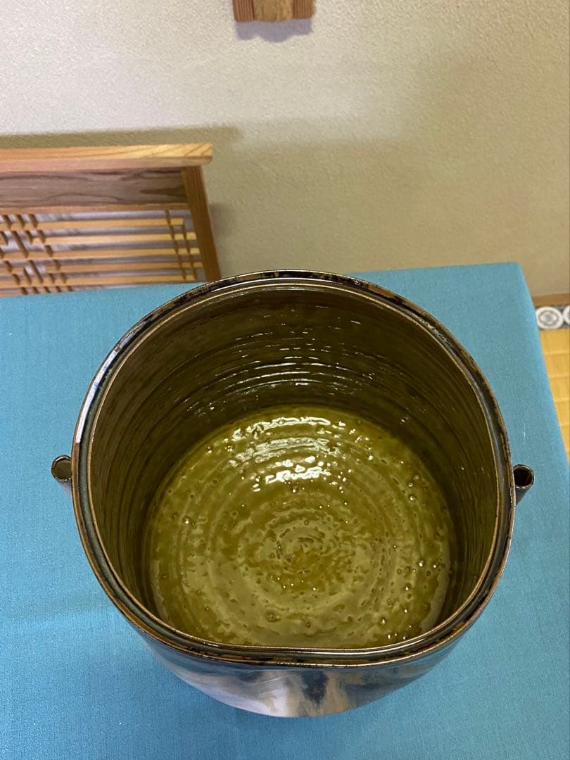 茶道具/水指 高取耳付水指 十四代 亀井味楽 共箱 塗蓋