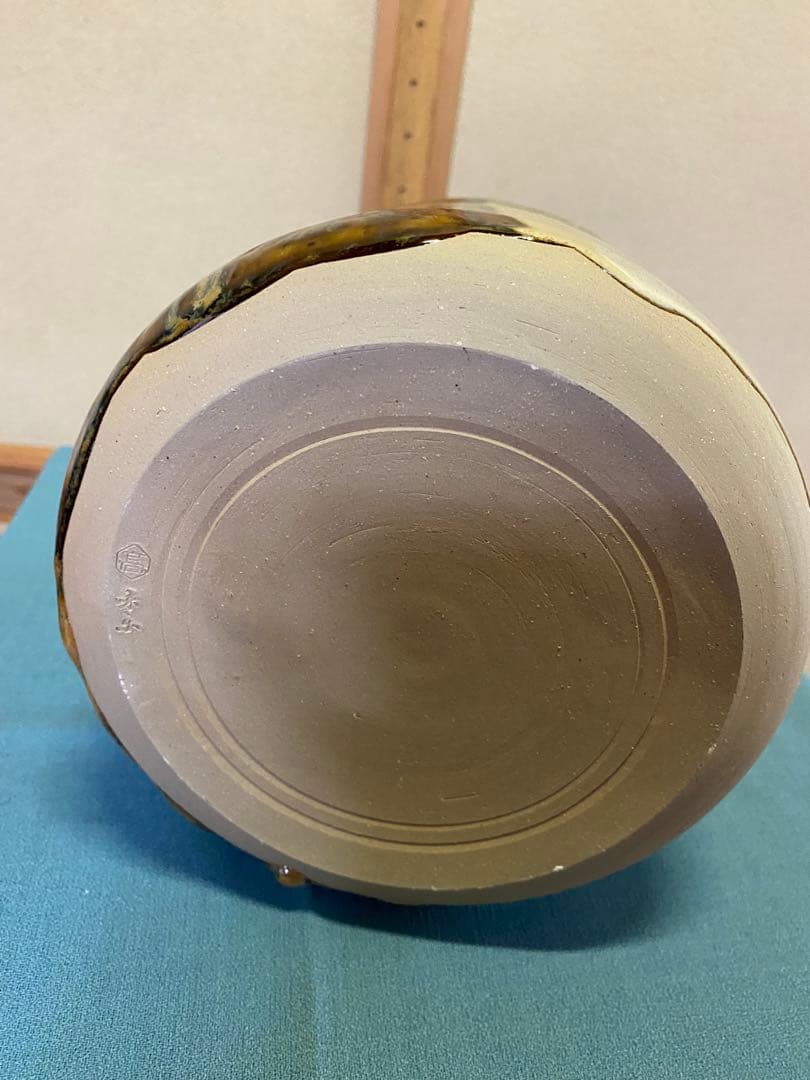 茶道具/水指 高取耳付水指 十四代 亀井味楽 共箱 塗蓋