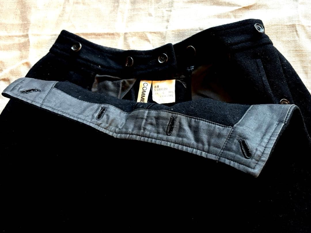 コムデギャルソンビンテージ、キュロットスカート、ウール、プラック