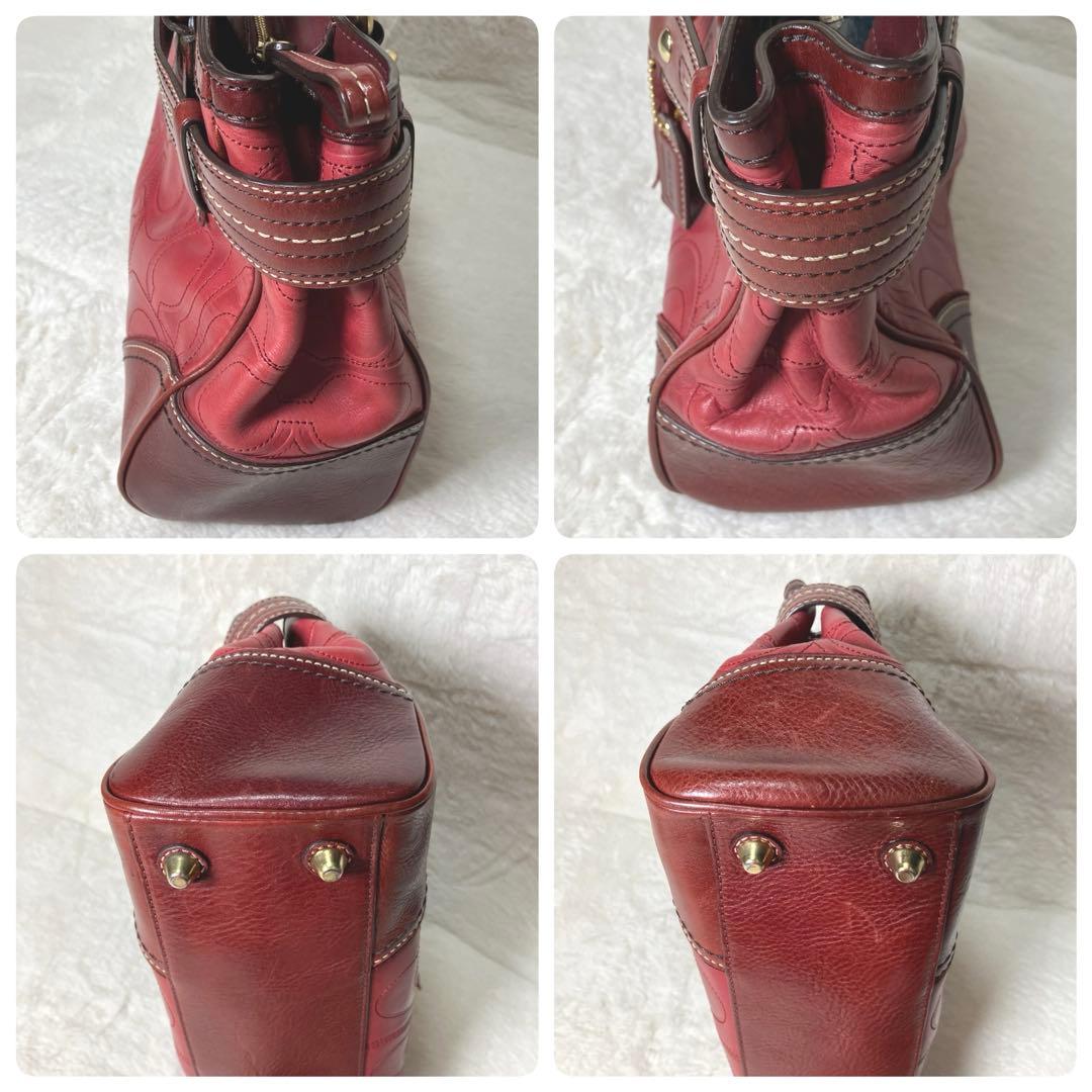 【希少】COACH✨ハンドバッグ　シグネチャー　タッセル　レザー　オールドコーチ