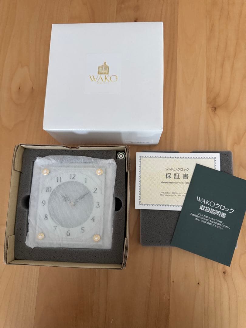 WAKO STL004W ホワイトマーブル置時計
