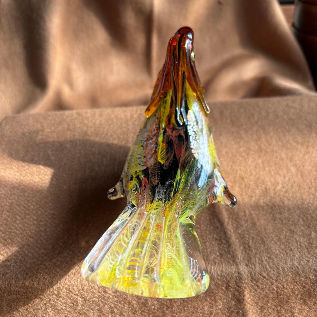 美品　ガラス製鳥の置物 2羽セット