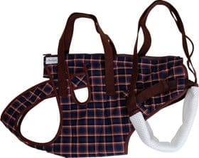 大型犬用チェック柄介護ハーネス