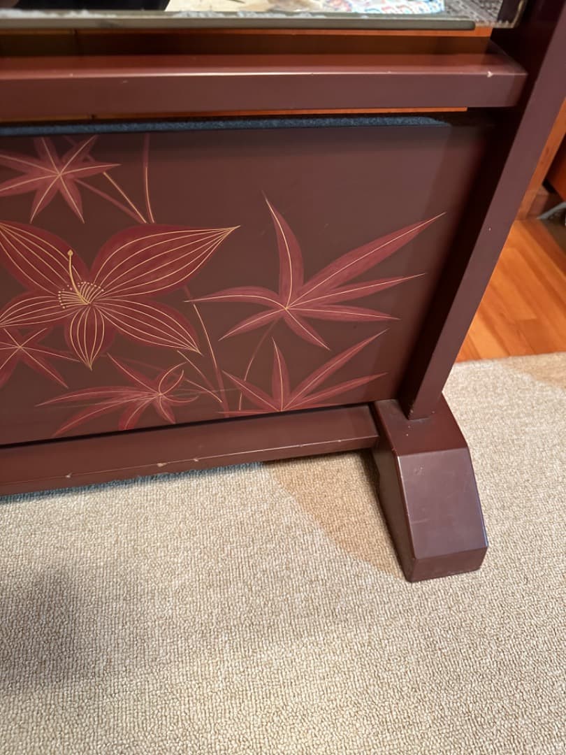 ミラー レトロ 姿見 鏡 アンティーク 大正ロマン風 木製 ブラウン 昭和