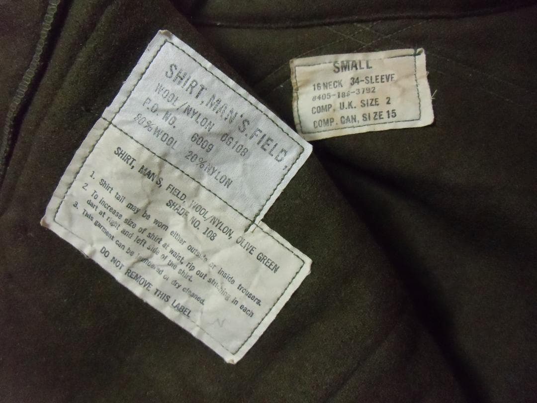 ★アメリカ軍＊陸軍＊日本人サイズ＊ＯＧ１０８/Ｍ５１防寒ウールシャツ（実物）