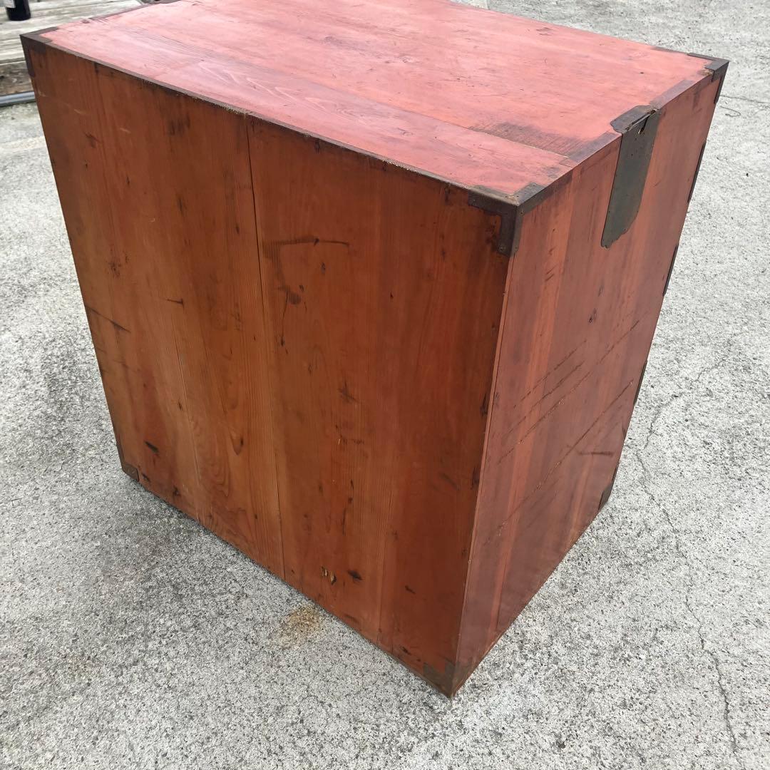 ① 昭和レトロ 古家具 大型 仙台箪笥 4段 引き出し時代箪笥 古家具ビンテージ