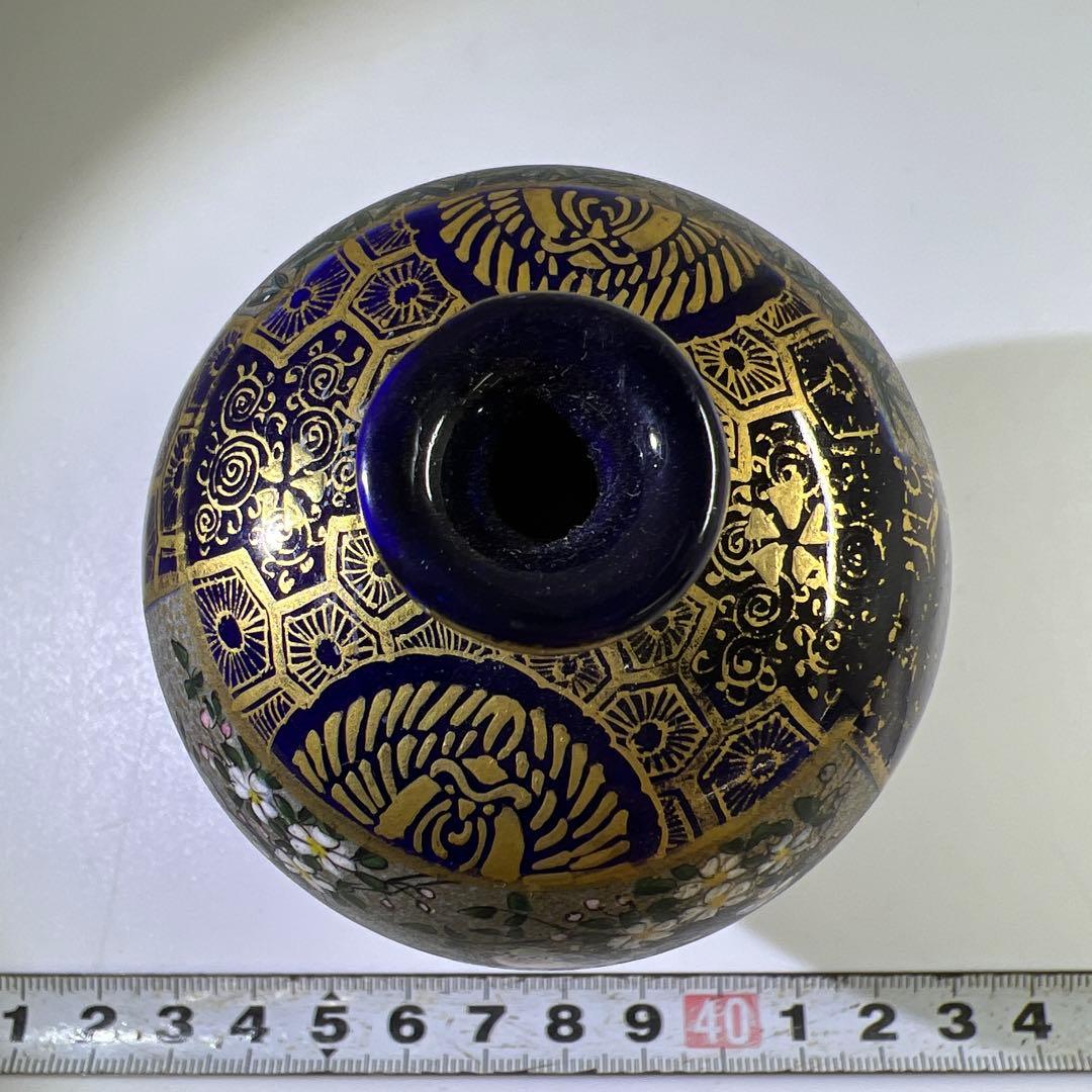 明治極上工芸　京薩摩錦光山花入　高さ9.5㎝　東Y7-0819⭐︎2F