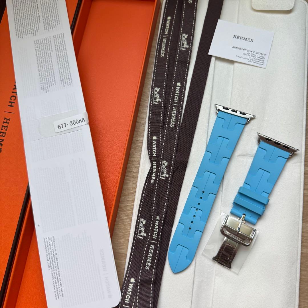 2452 Apple Watch エルメス　キリム　ブルーセレスト　スポーツ