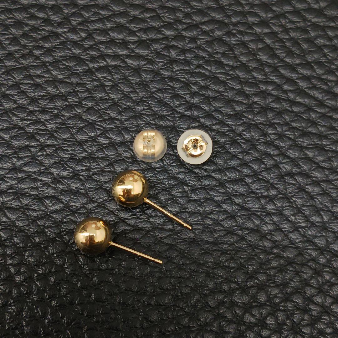 (B012001) K18 YG ピアス 丸玉 アクセサリー