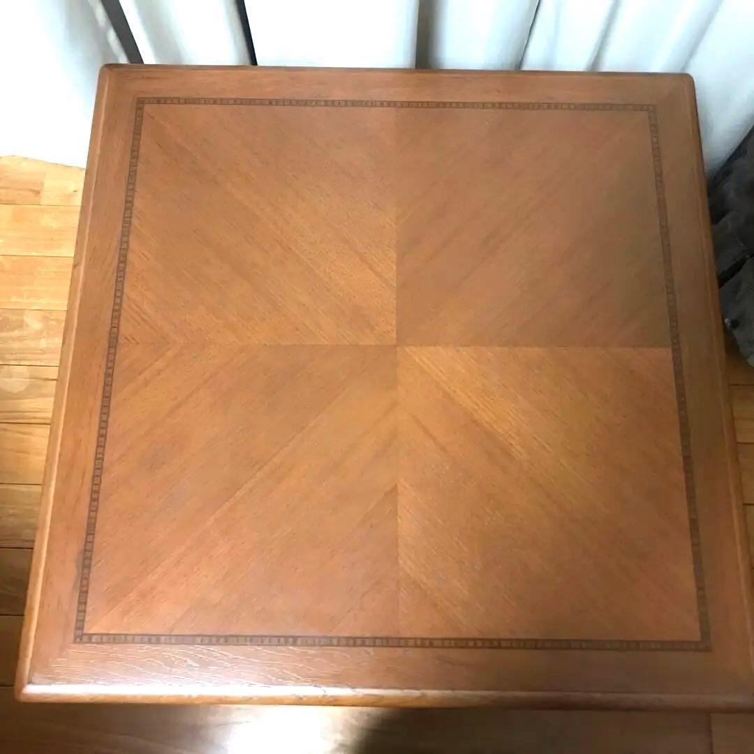 ヴィンテージ　サイドテーブル　コーヒーテーブル　象嵌　縦60×横60×高さ50