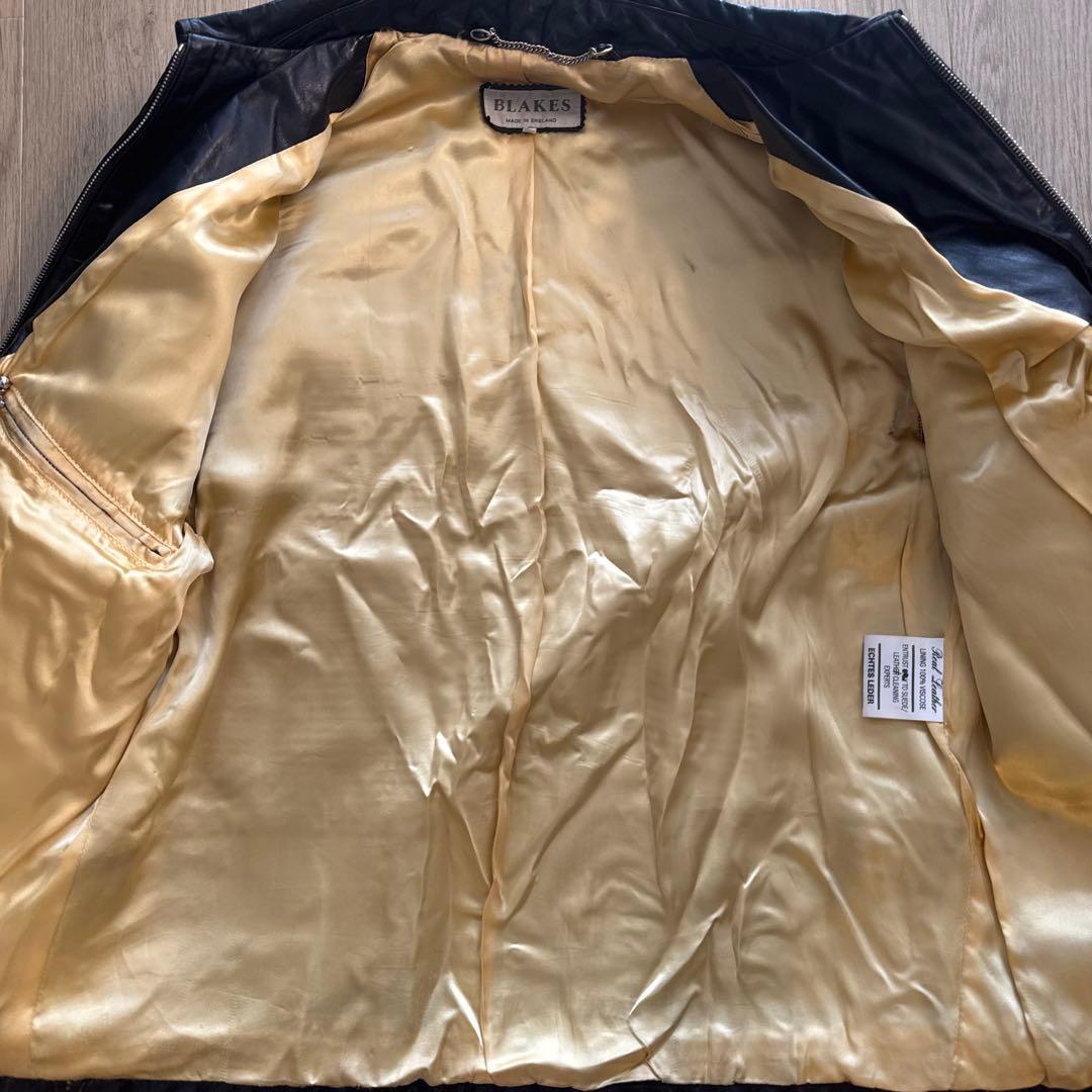 英国製 BLAKES シングル襟付きライダース ロンジャン 古着