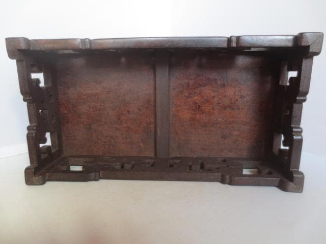 R7/10/6-1　唐木花台　香炉卓　天葡萄杢　盆栽水石花台　幅約38㎝