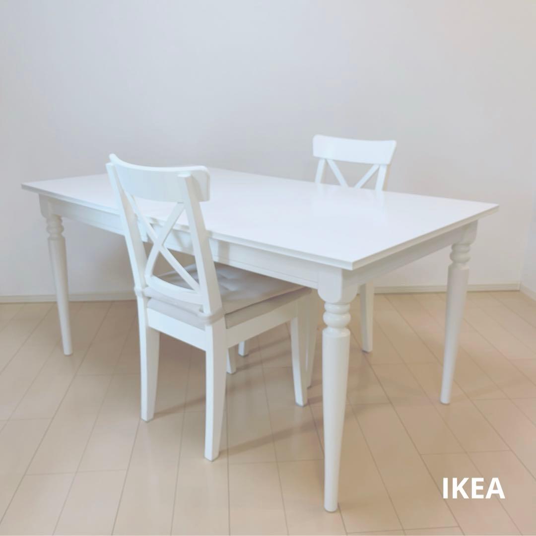直接取引希望　IKEA イケア　インガートルプ　伸長式　ダイニングテーブル　白