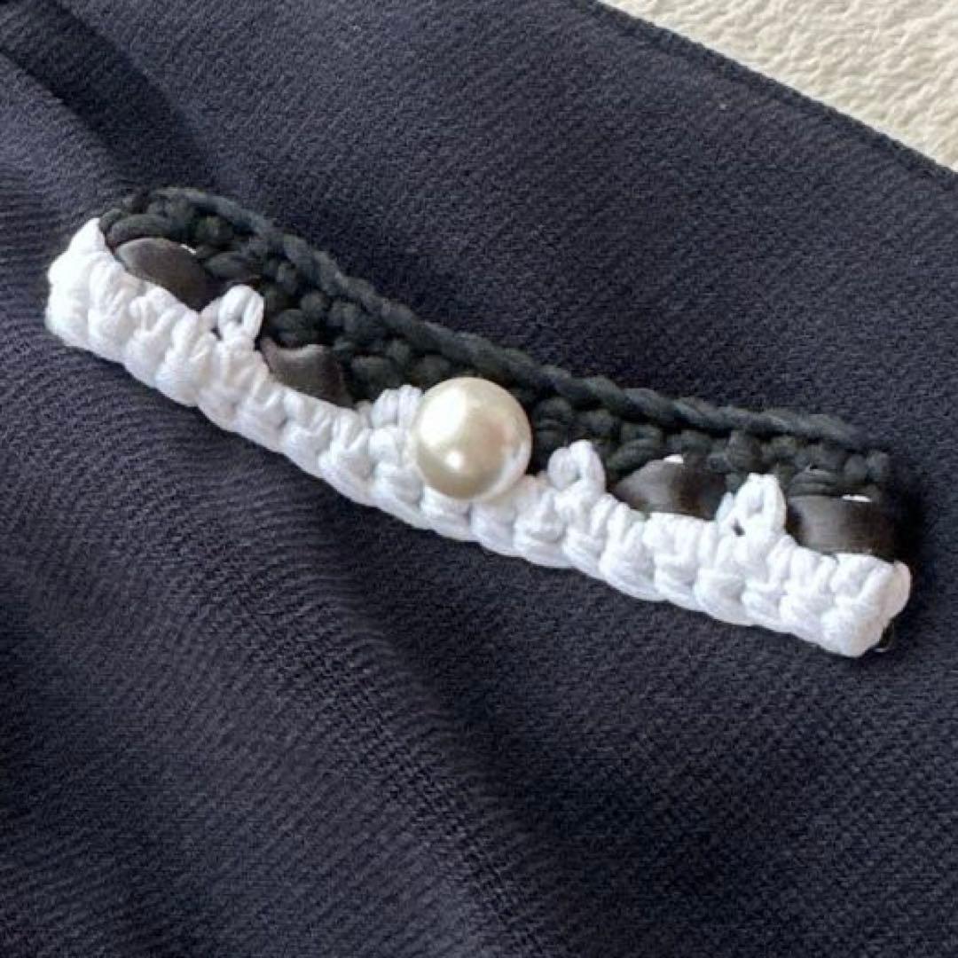 【ルネ】パールボタンモチーフ　フォーマル　フレアスカート　ブラック