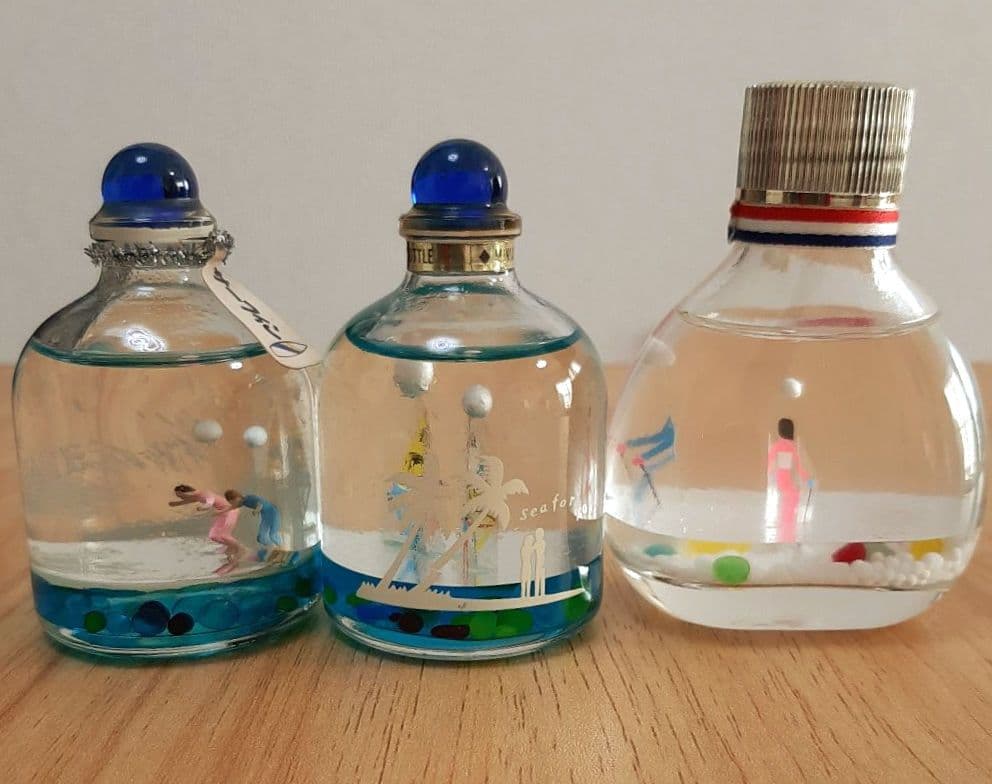 オイルドーム ミニチュアボトル サーフィン スキー ハングライダー ガラス細工