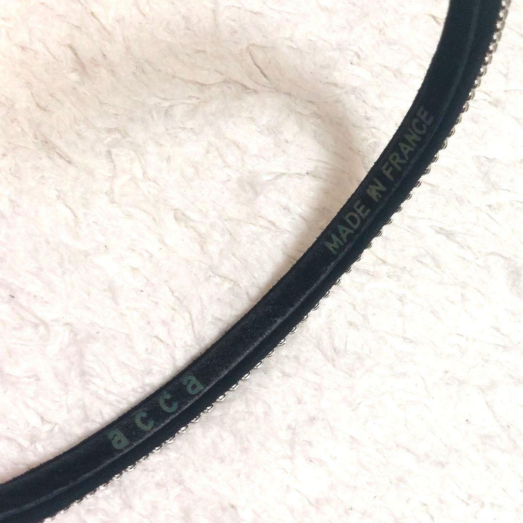 美品 acca 3連 スワロフスキー ラインストーン カチューシャ シルバー黒