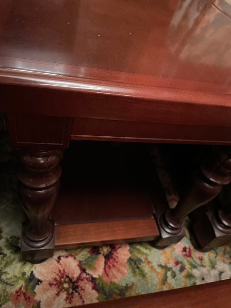 クラシックスタイル木製テーブル　肘掛け机　シド⑤