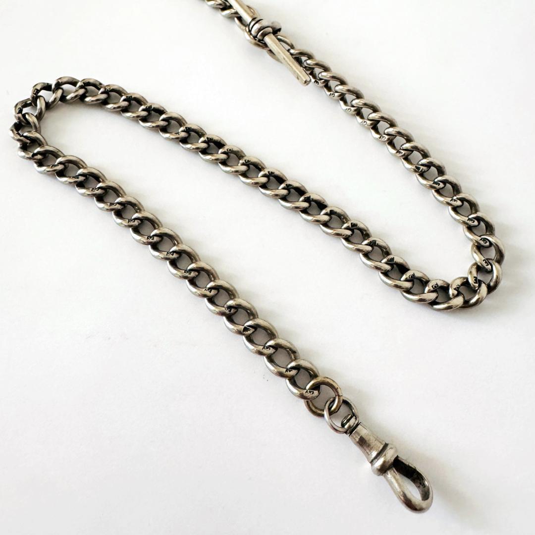 ★メキシカンシルバー★アルバートチェーン/シルバープレート/アンティーク