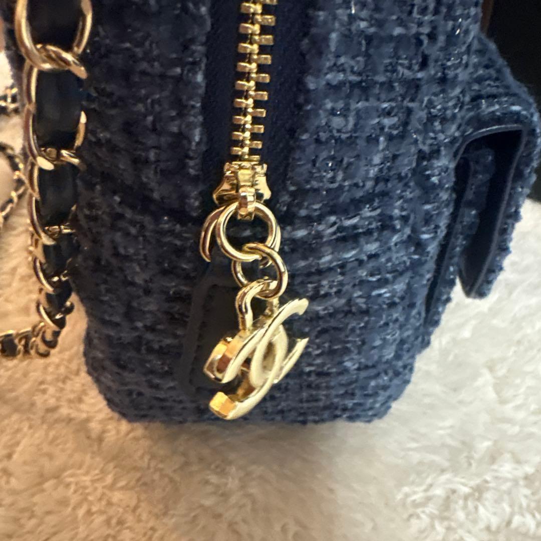 CHANEL 非売品メイクアップバッグ ネイビーツイード