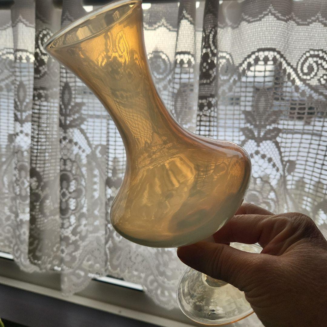 フランスアンティーク オパールセントフラワーベース