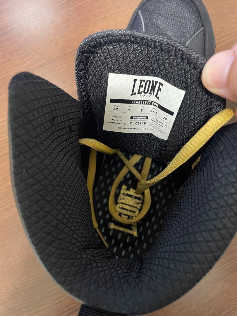 LEONE 1947 ボクシングシューズ ブラック/ゴールド