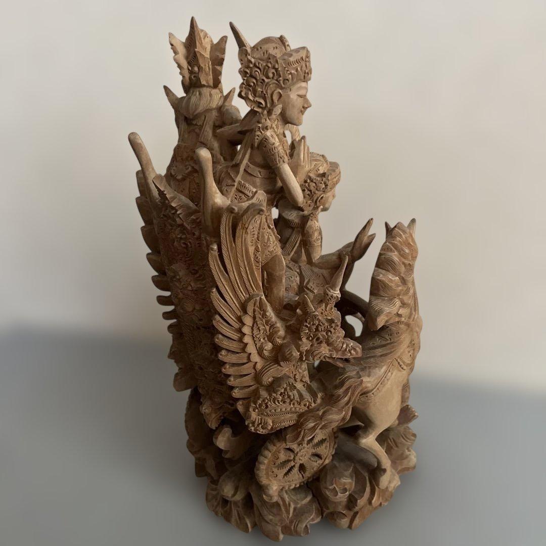 バリ島　木製神話彫刻 約30cm