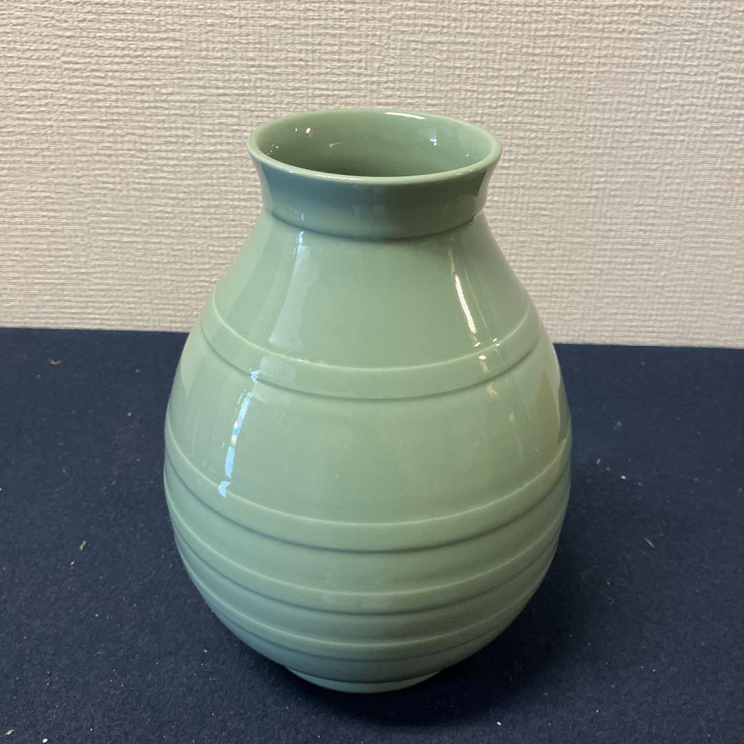 No.31060306 京焼二代宮永東山　青瓷古銅式圓文華生　共箱