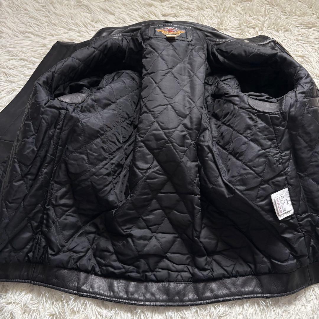 美品【ハーレーダビッドソン】シングルライダースジャケット 革ジャン　XL