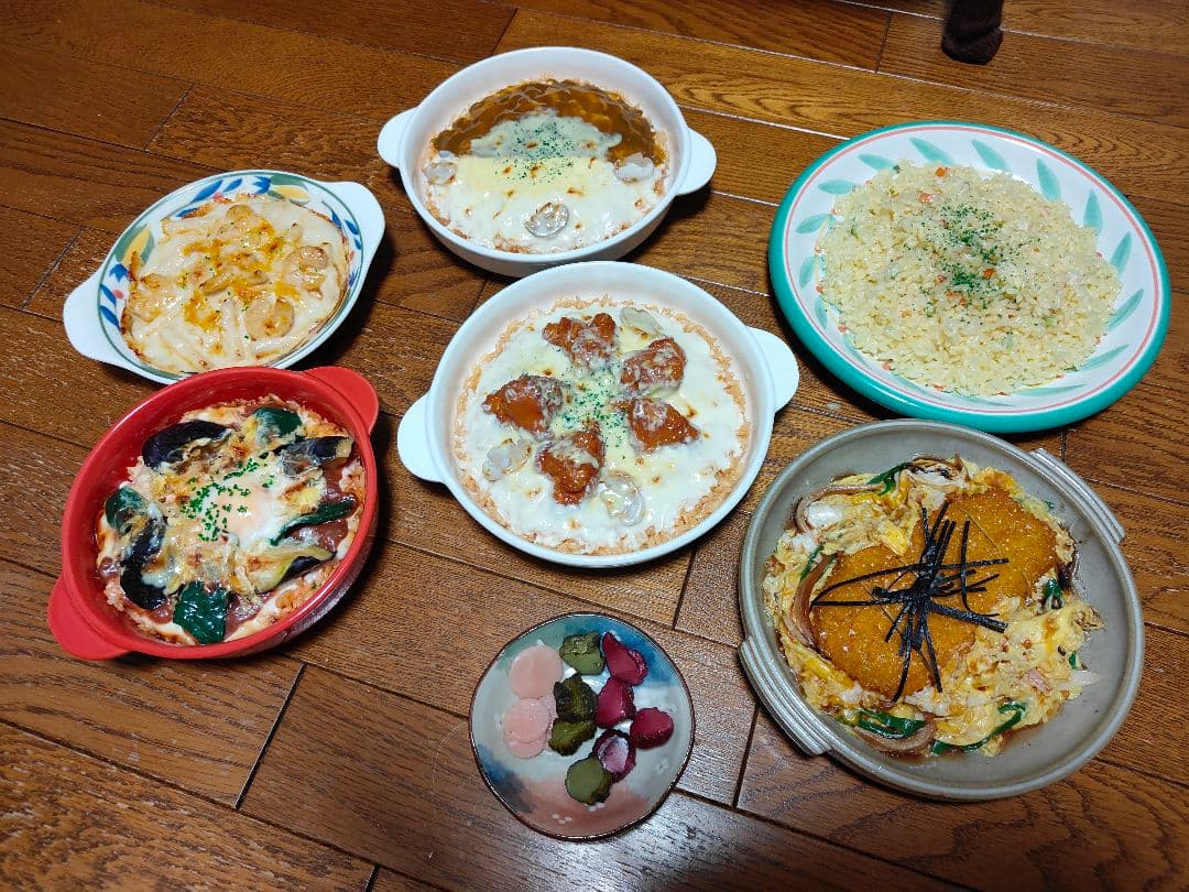 食品サンプル サンプル リアルサイズ ピラフ カツとじ ドリア グラタン 見本