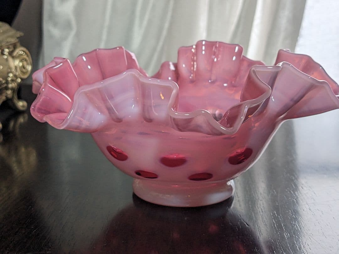 フェントン　ドット　クランベリーフリルボウル　お値下げ中