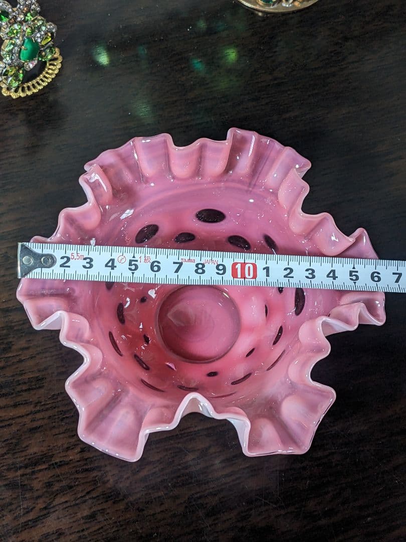 フェントン　ドット　クランベリーフリルボウル　お値下げ中