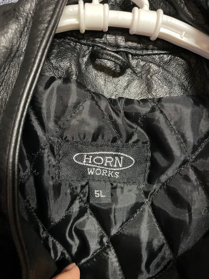 HORN WORKS 5Lブラック シングルライダースジャケット