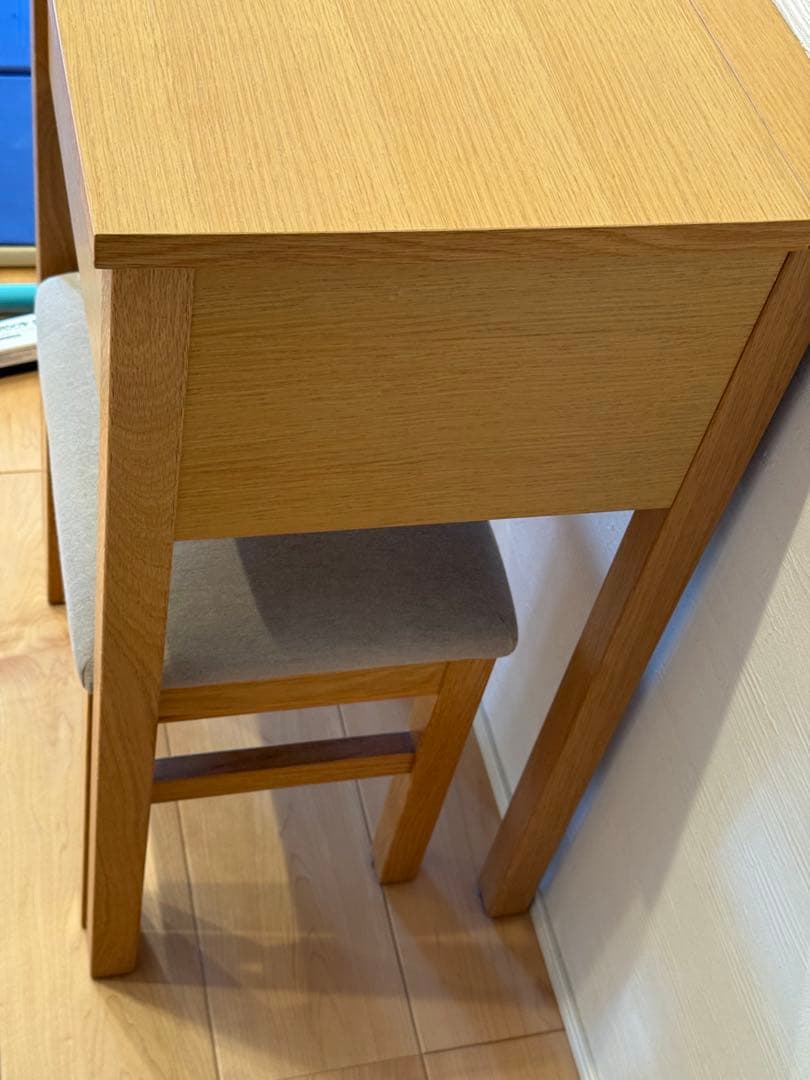 無印良品　ドレッサー　椅子付き　(オーク材)