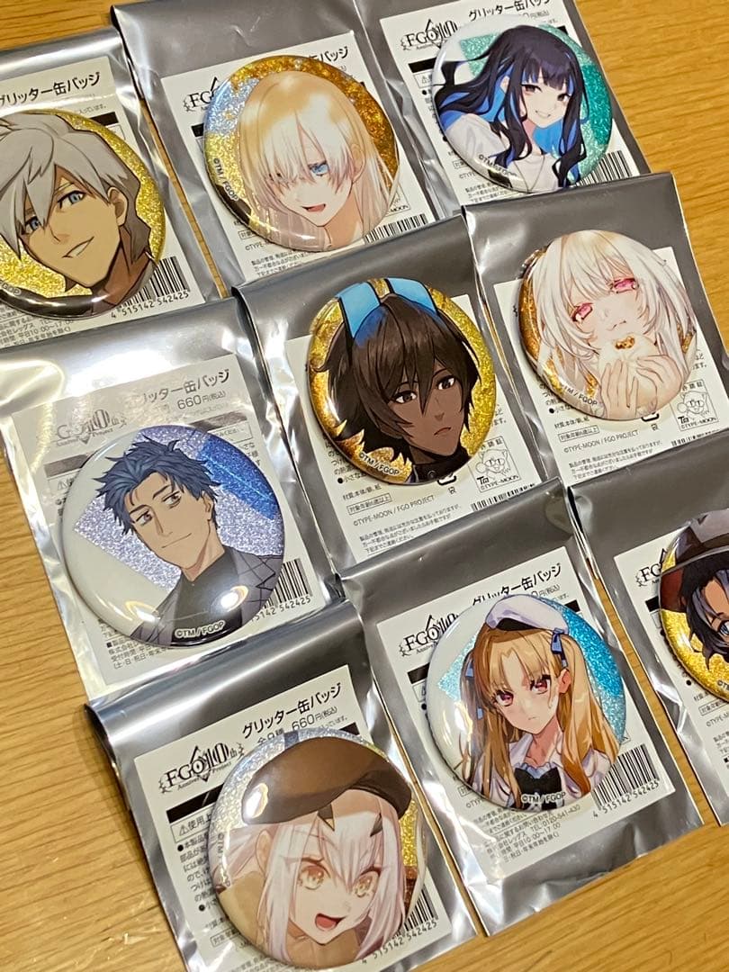 Fate Grand Order FGO ローソン　グリッター缶バッジ　9種