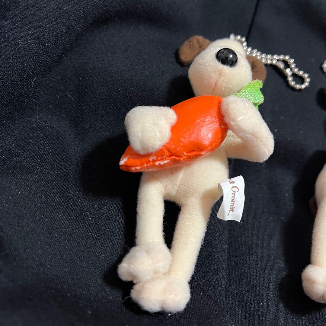 ▲汚れなどあり▲ウォレスとグルミット マスコット キーホルダー