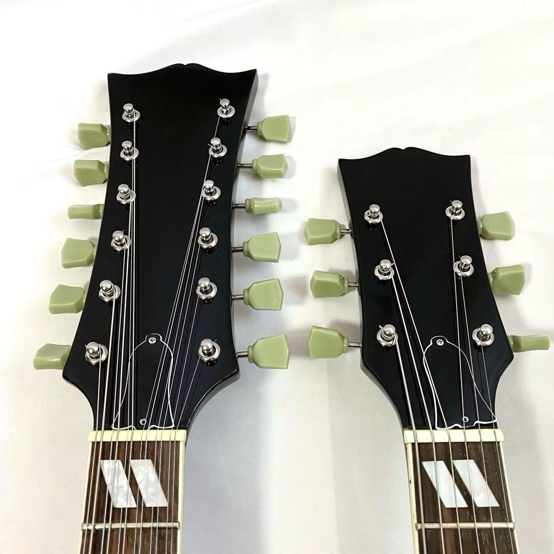 【希少】12弦×6弦 ダブルネック エレキギター ブラック ハードケース付き