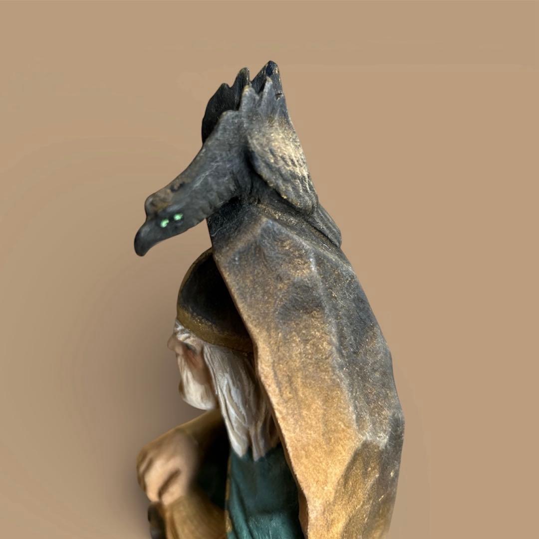 ノルウェー　ヘニング 木彫り　北欧神　オーディン　ヴィンテージ HENNING