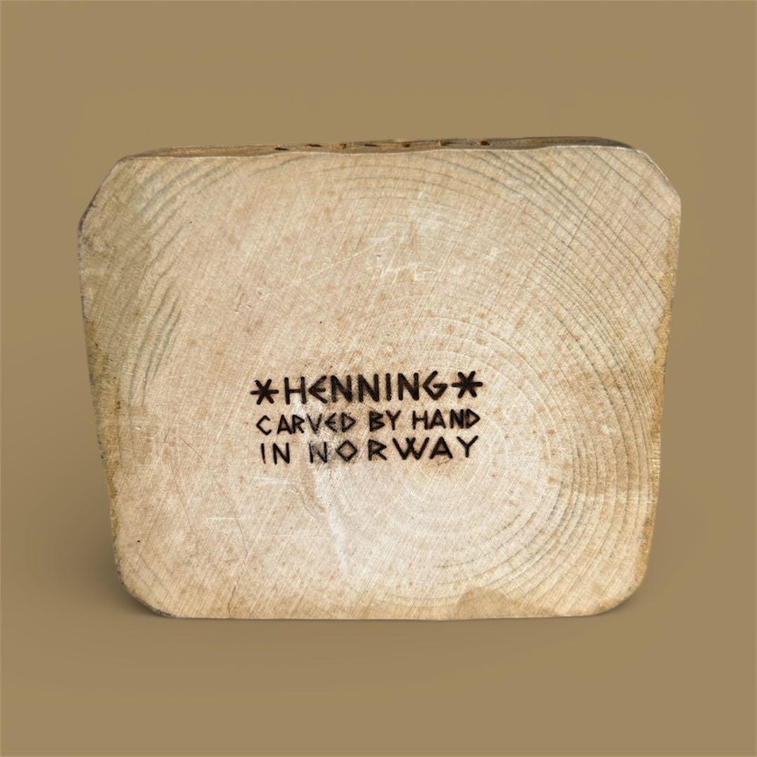 ノルウェー　ヘニング 木彫り　北欧神　オーディン　ヴィンテージ HENNING