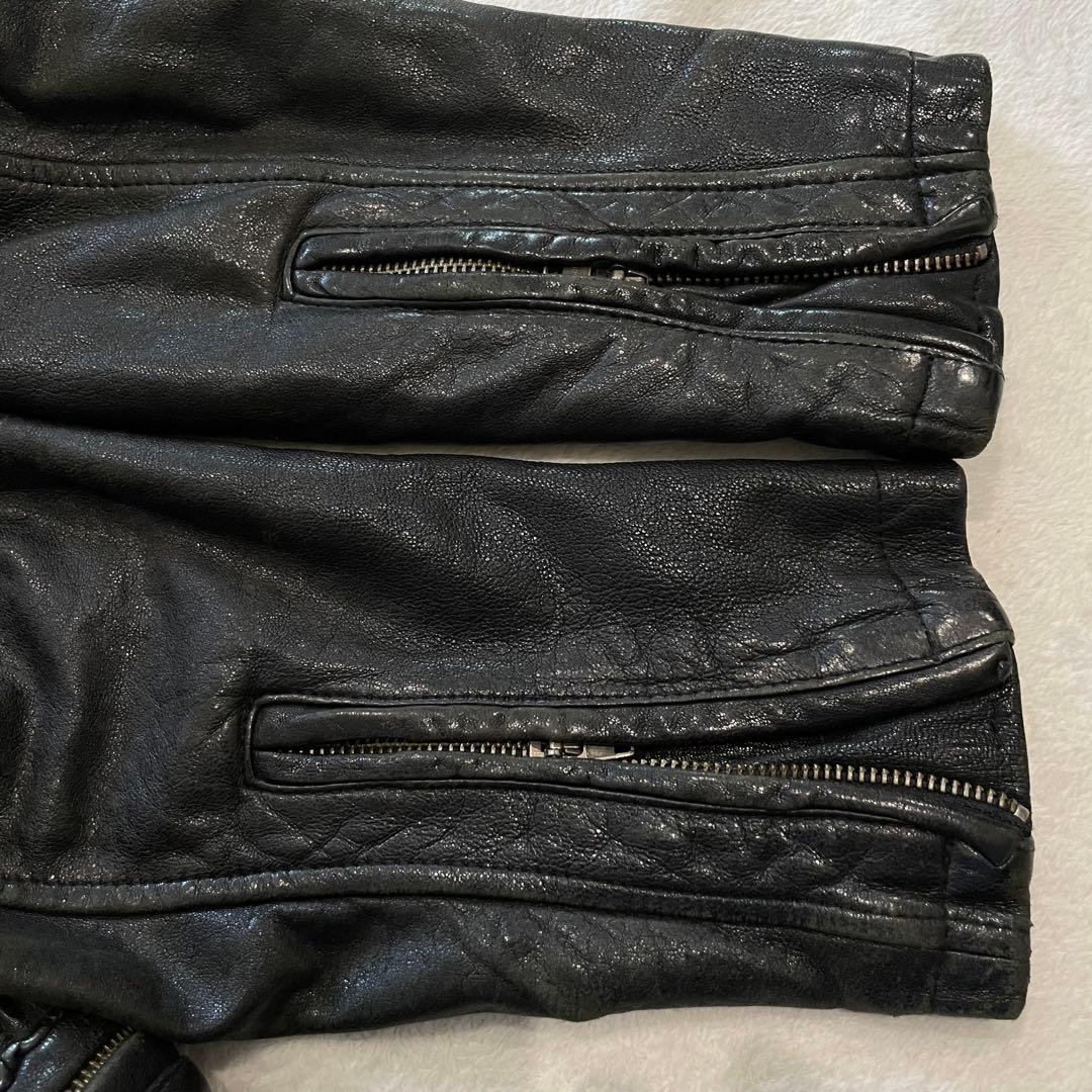 ジャケット・アウター 00s japanese label fur leather jacket BL