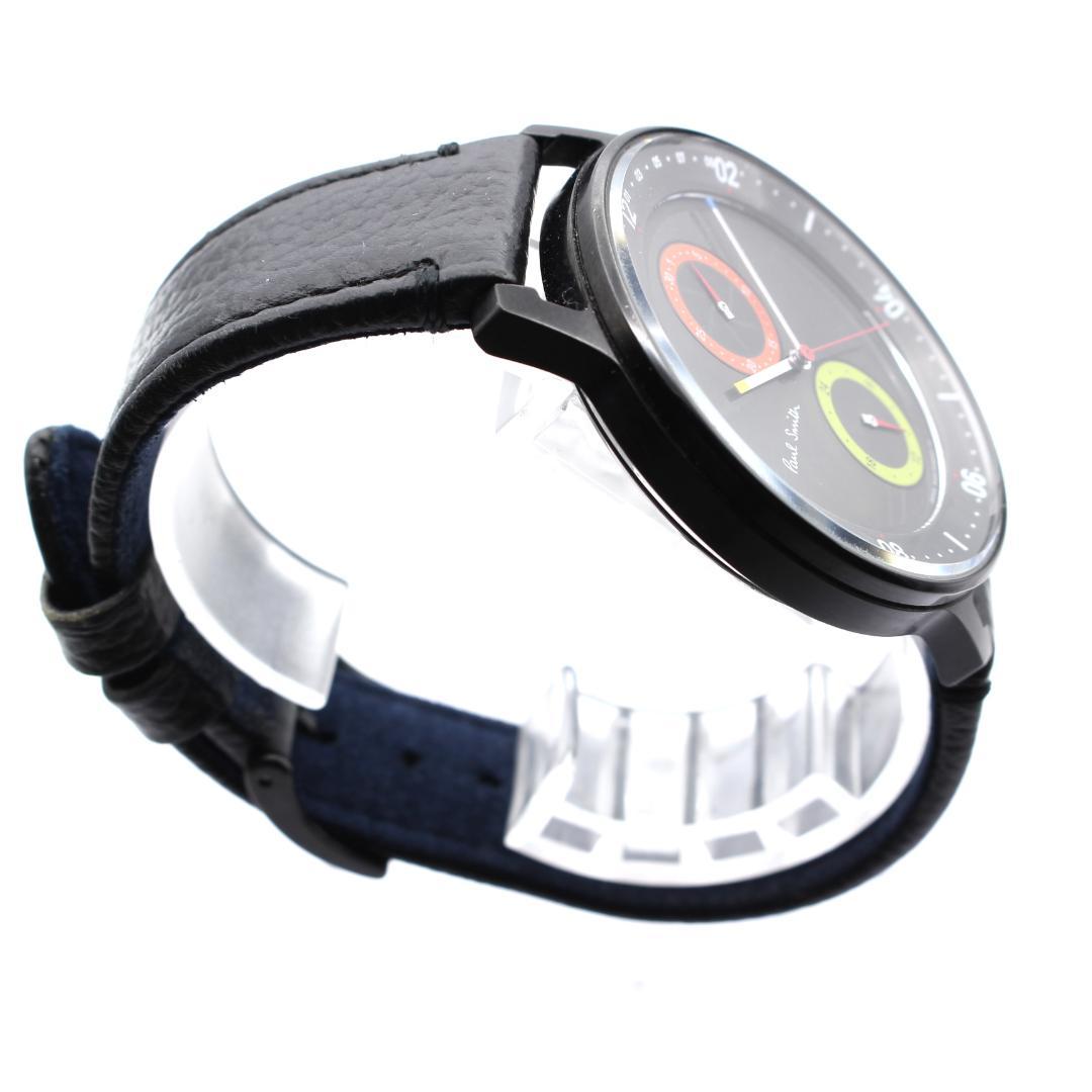 美品 ポールスミス 腕時計 2019本限定品 メンズ ブラック レザーベルト