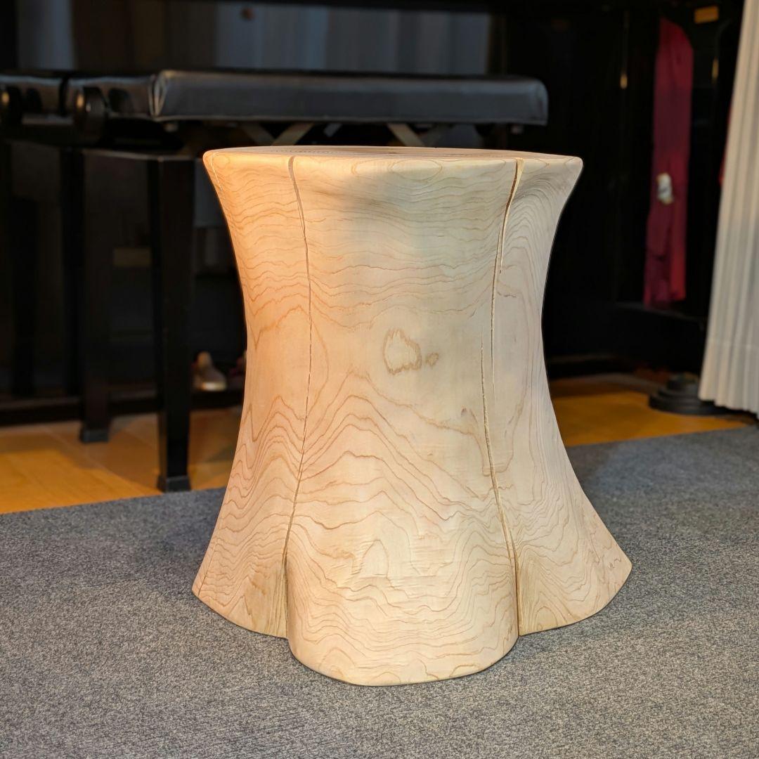 3104　檜　大型　切り株　丸太　テーブル　 スツール　高さ約42.5cm