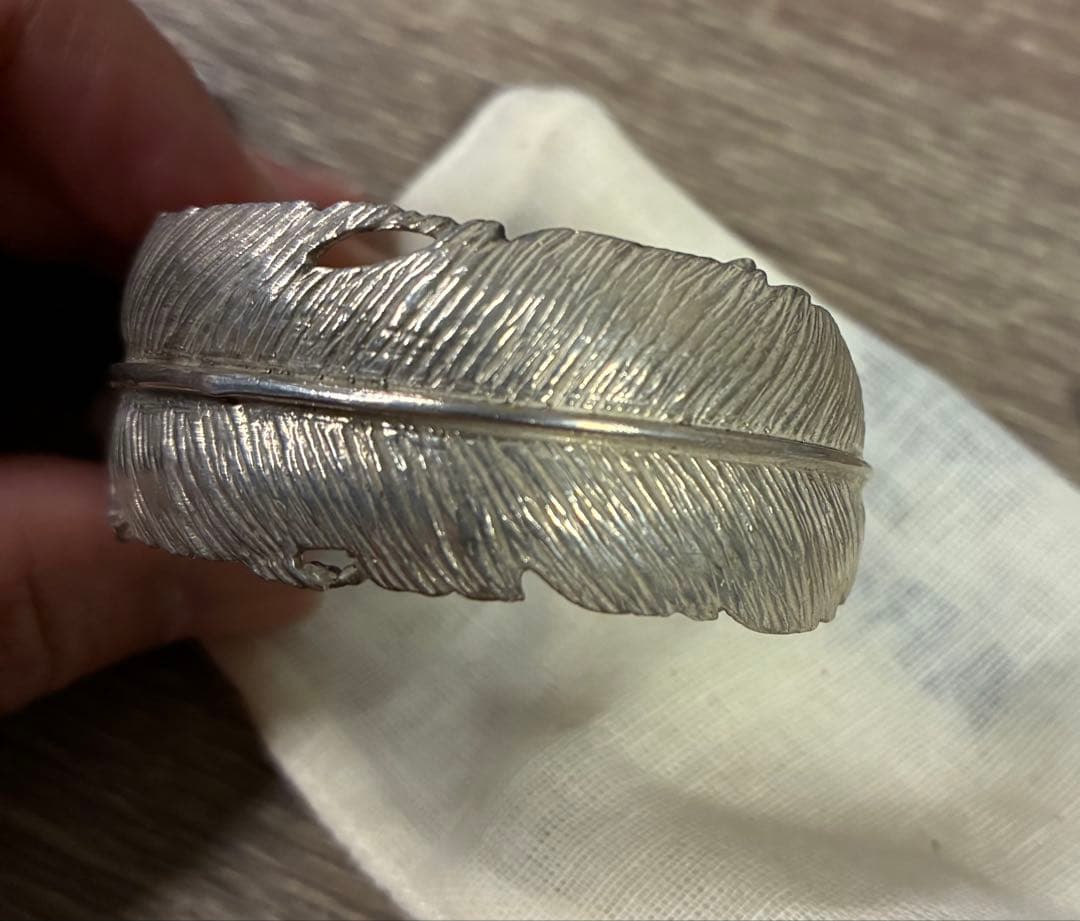 フェザー シルバー 925 バングル 羽根