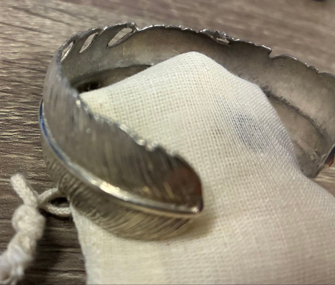 フェザー シルバー 925 バングル 羽根