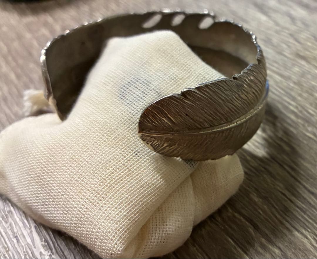 フェザー シルバー 925 バングル 羽根