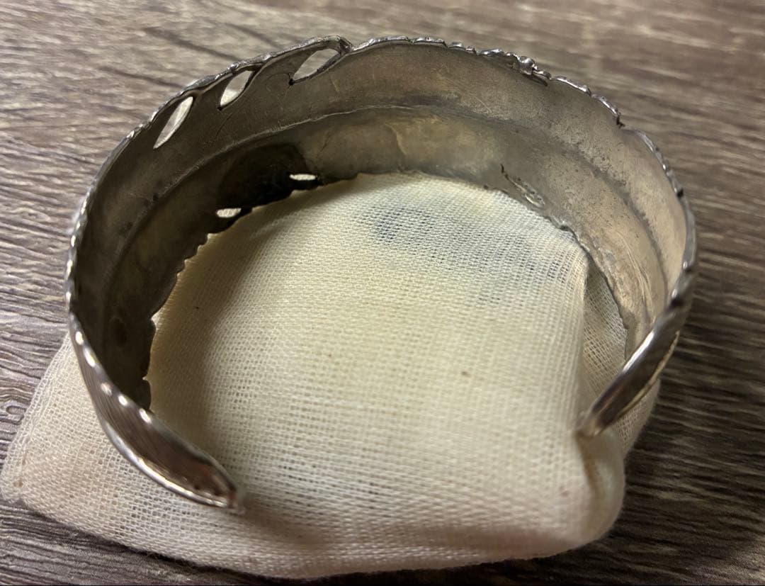 フェザー シルバー 925 バングル 羽根