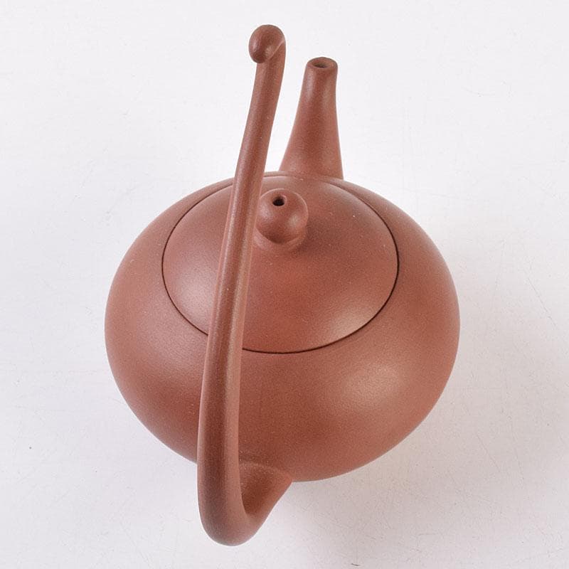 中国　紫砂　朱泥　急須　茶壷　在銘　V　R9047