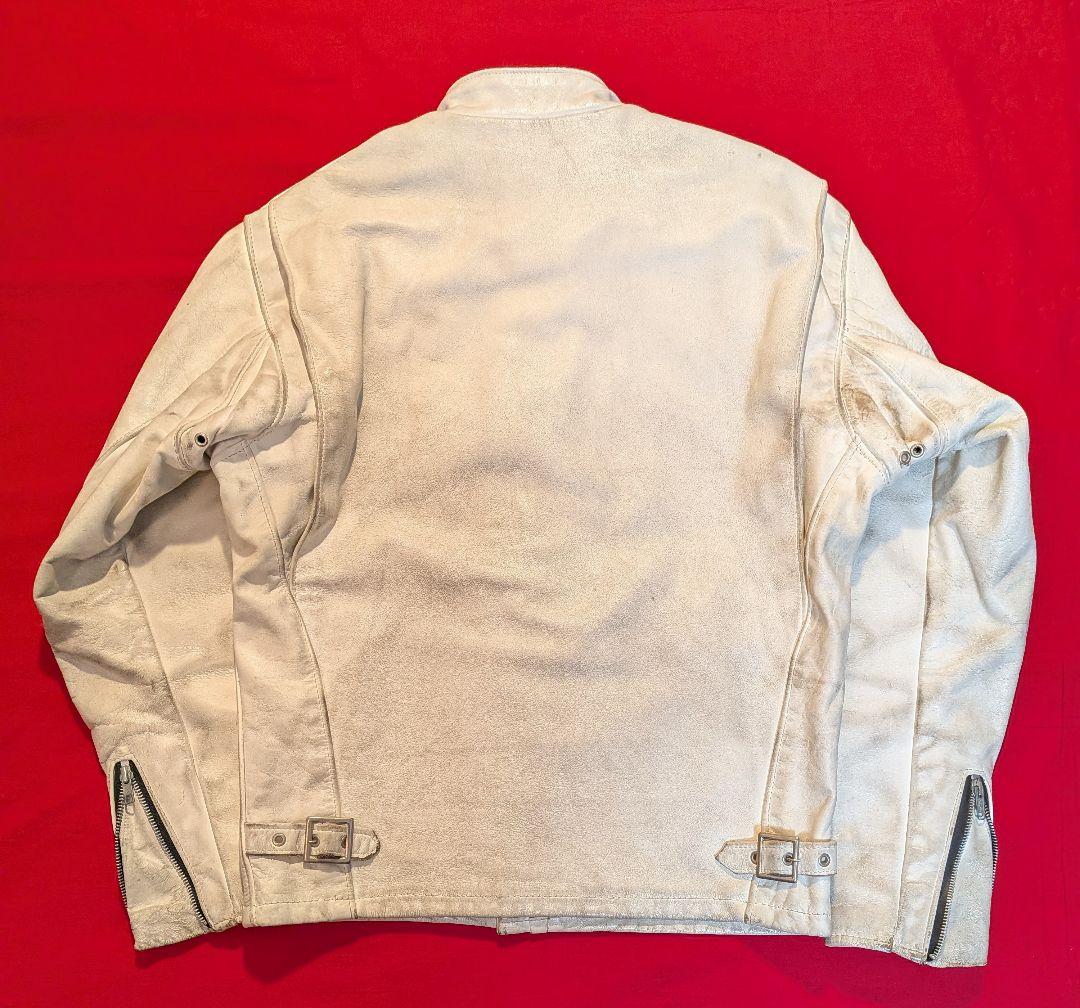 最終値下げ‼ 90s schott ホワイト シングルライダースジャケット305