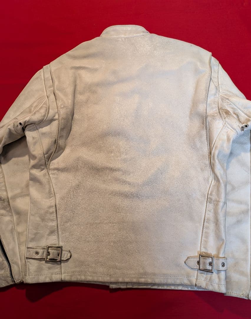最終値下げ‼ 90s schott ホワイト シングルライダースジャケット305