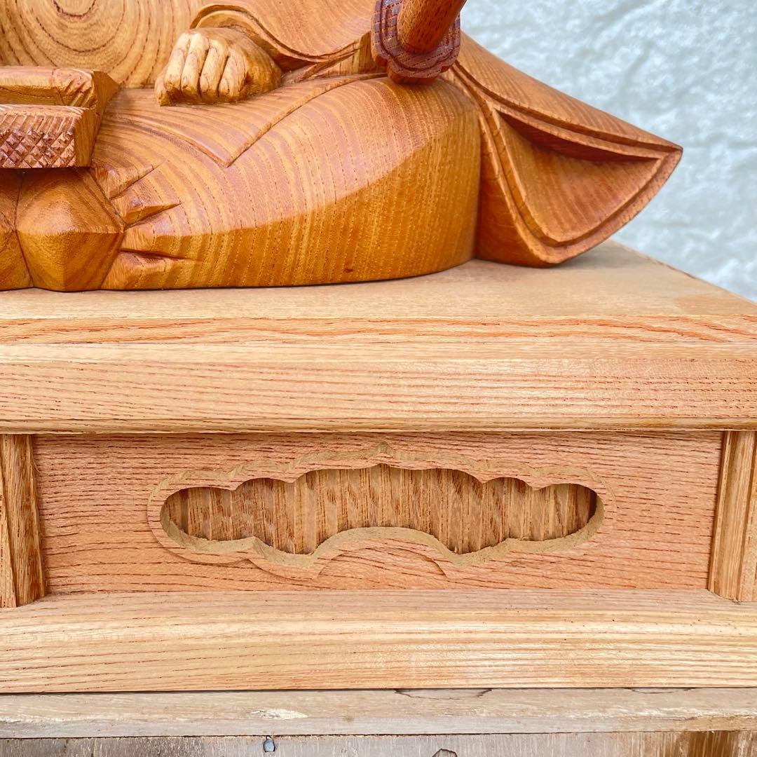 井波彫刻 木彫り 天神様 菅原道真公 菅公 学問の神様　共箱　伝統　工芸品