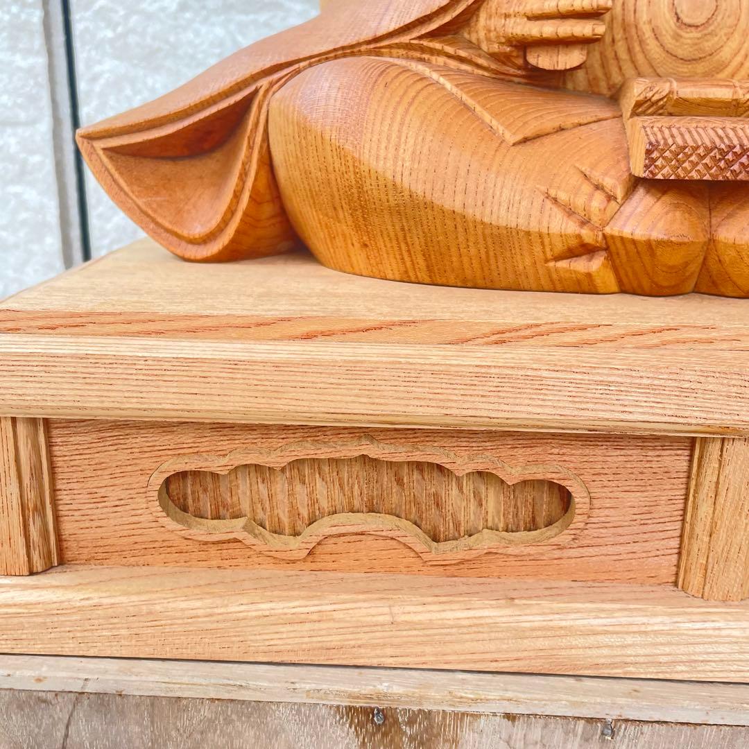 井波彫刻 木彫り 天神様 菅原道真公 菅公 学問の神様　共箱　伝統　工芸品